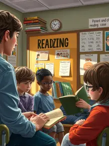 Ndị nne na nna na ụmụ ha na-agụ akwụkwọ na-eduga na ọhụụ ọhụrụ nke ewu ewu na mpaghara ụlọ akwụkwọ.