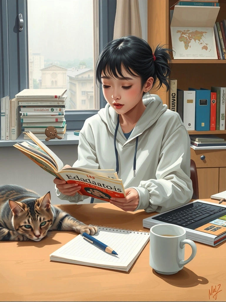 Thú cưng đi kèm khi học bất ngờ trở thành xu hướng mới giúp tỉnh táo.